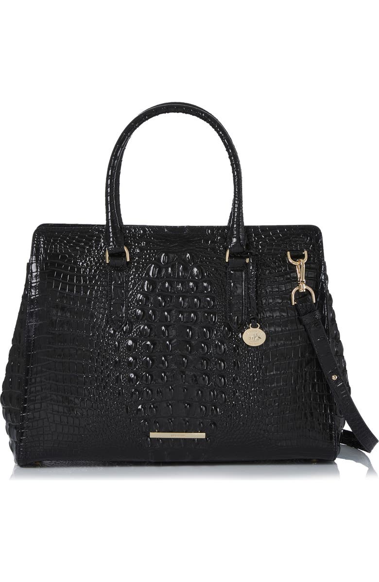 Brahmin Finley Carryall Croc Embossed Leather Satchel, Alternate, color,