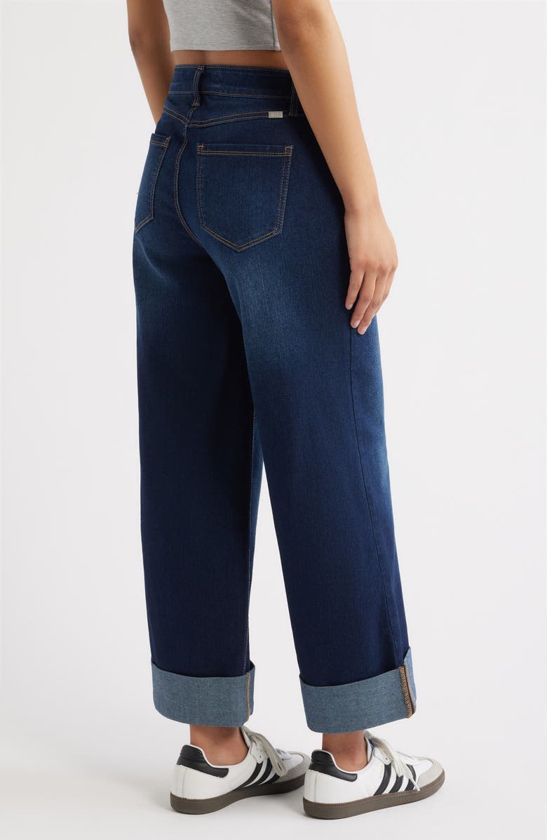 1822 Denim High Waist Rolled Cuff Slim Wide Leg Jeans, Alternate, color, 
