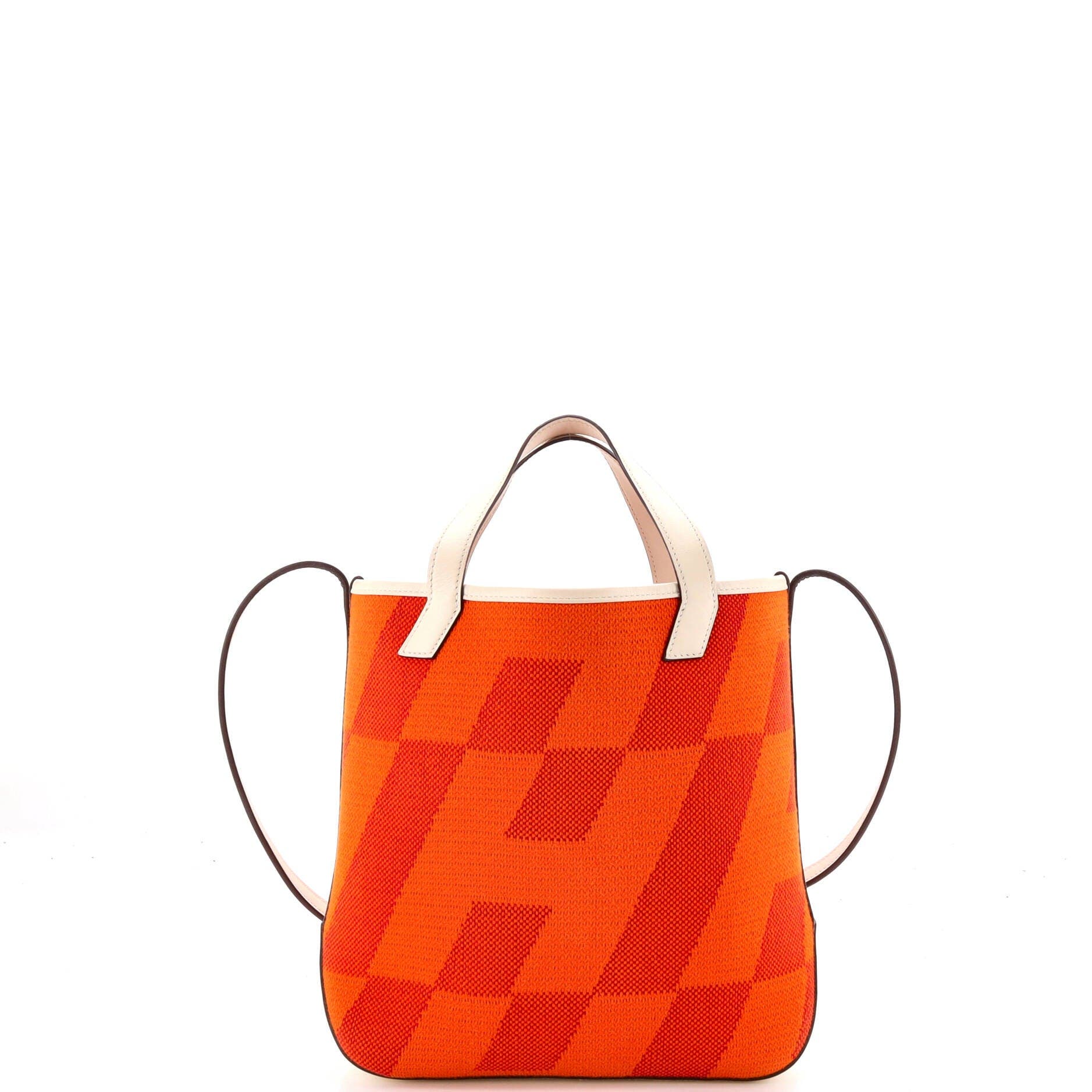 Cabas H en Biais Tote Canvas with Leather 27, Alternate, color, Orange