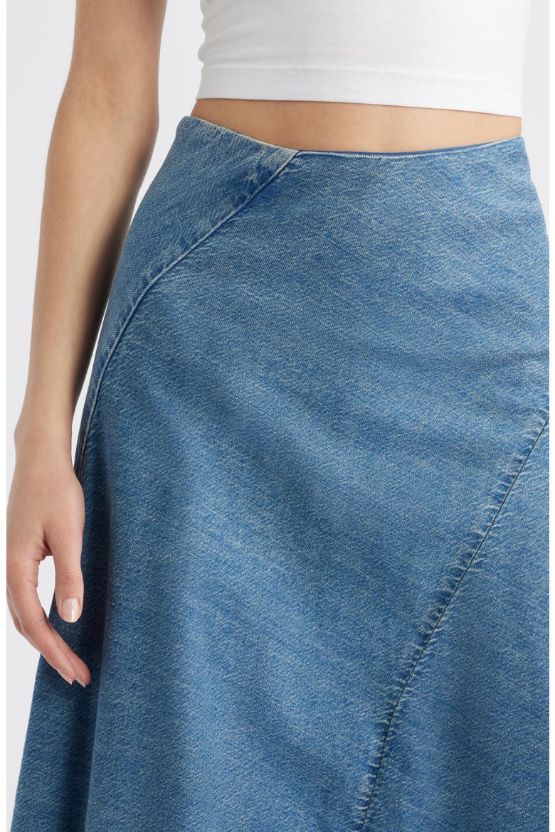 Lisbon Denim Midi Skirt, Alternate, color, WAVERLY