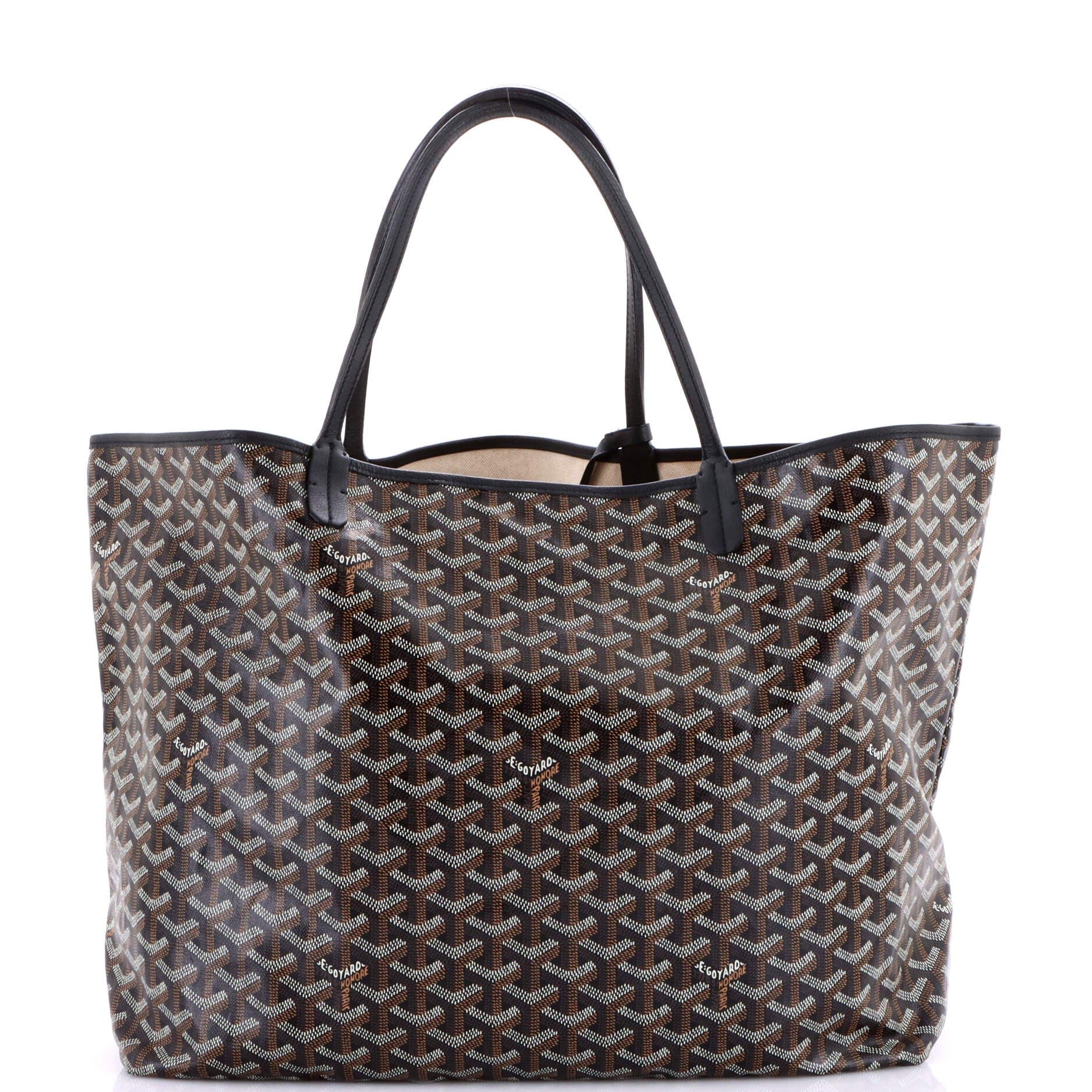 Pre-Owned Goyard Saint Louis Tote Coated Canvas GM, Main, color, Black