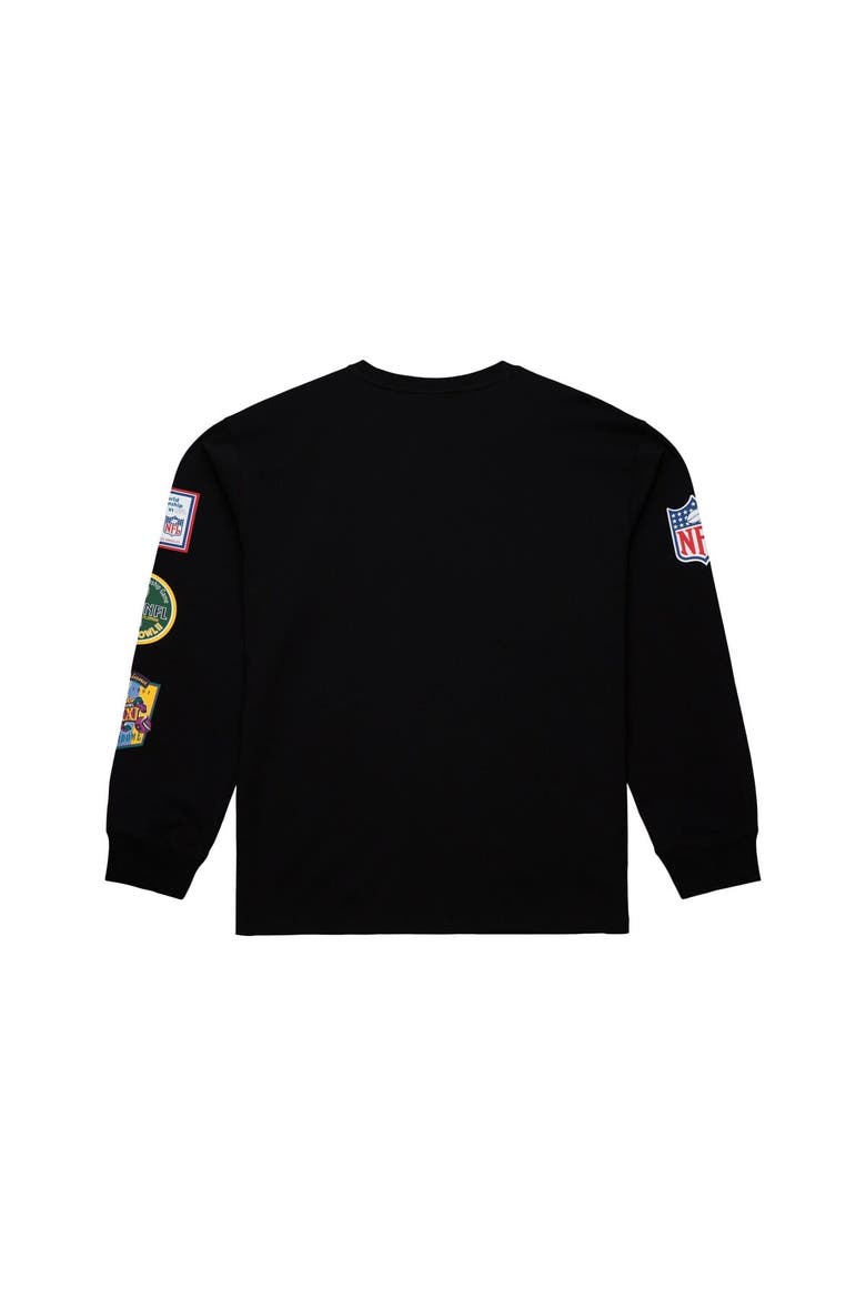 Men's Mitchell & Ness  Black Green Bay Packers Training Camp Vintage Logos Long Sleeve T-Shirt, Alternate, color, Black