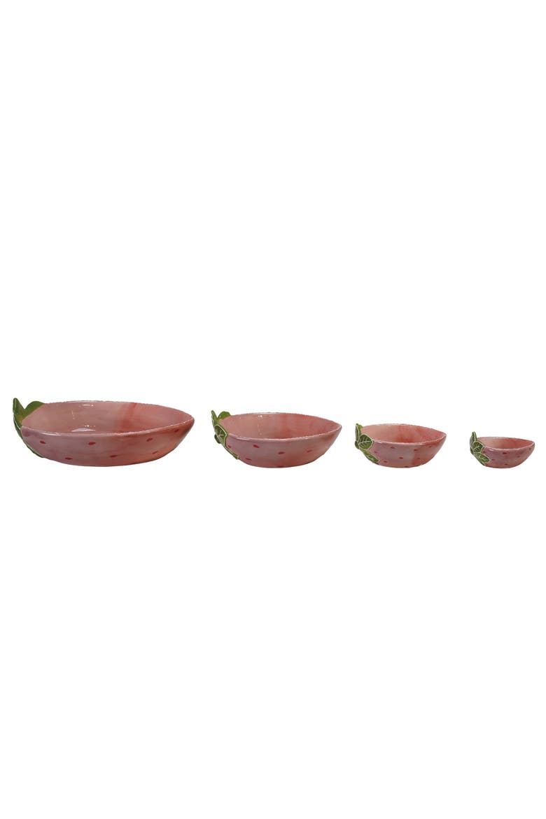 Strawberry Shaped Nesting Bowls, Alternate, color, Pink