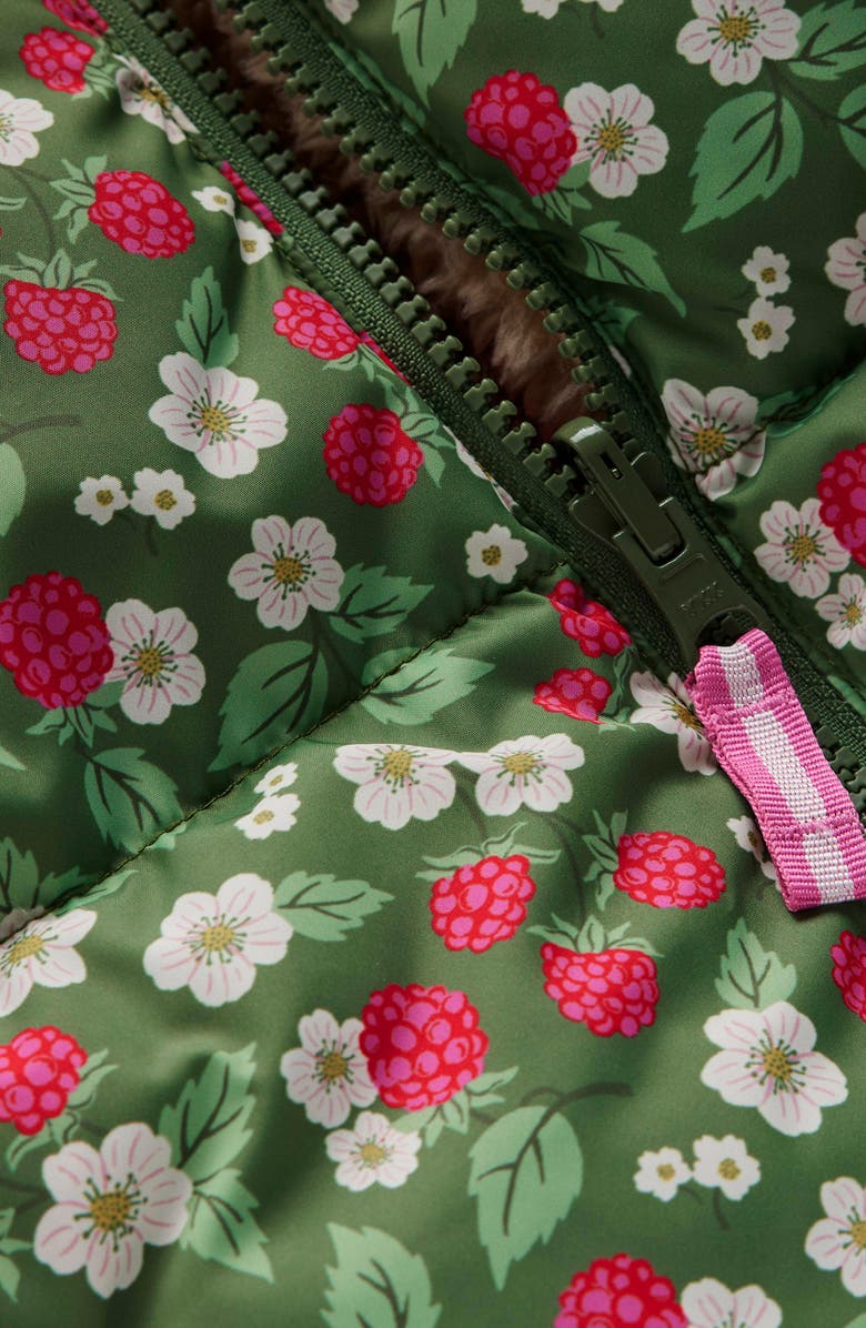 Mini Boden Kids' Reversible Fleece Hooded Jacket, Alternate, color, Safari Green Vintage Berry