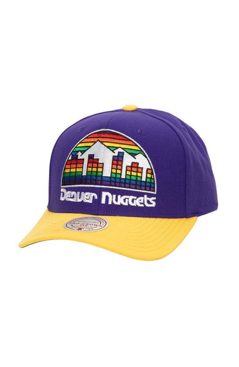 Mitchell & Ness Men's Mitchell & Ness Purple/Gold Denver Nuggets Soul XL Logo Pro Crown Snapback Hat, Main, color,