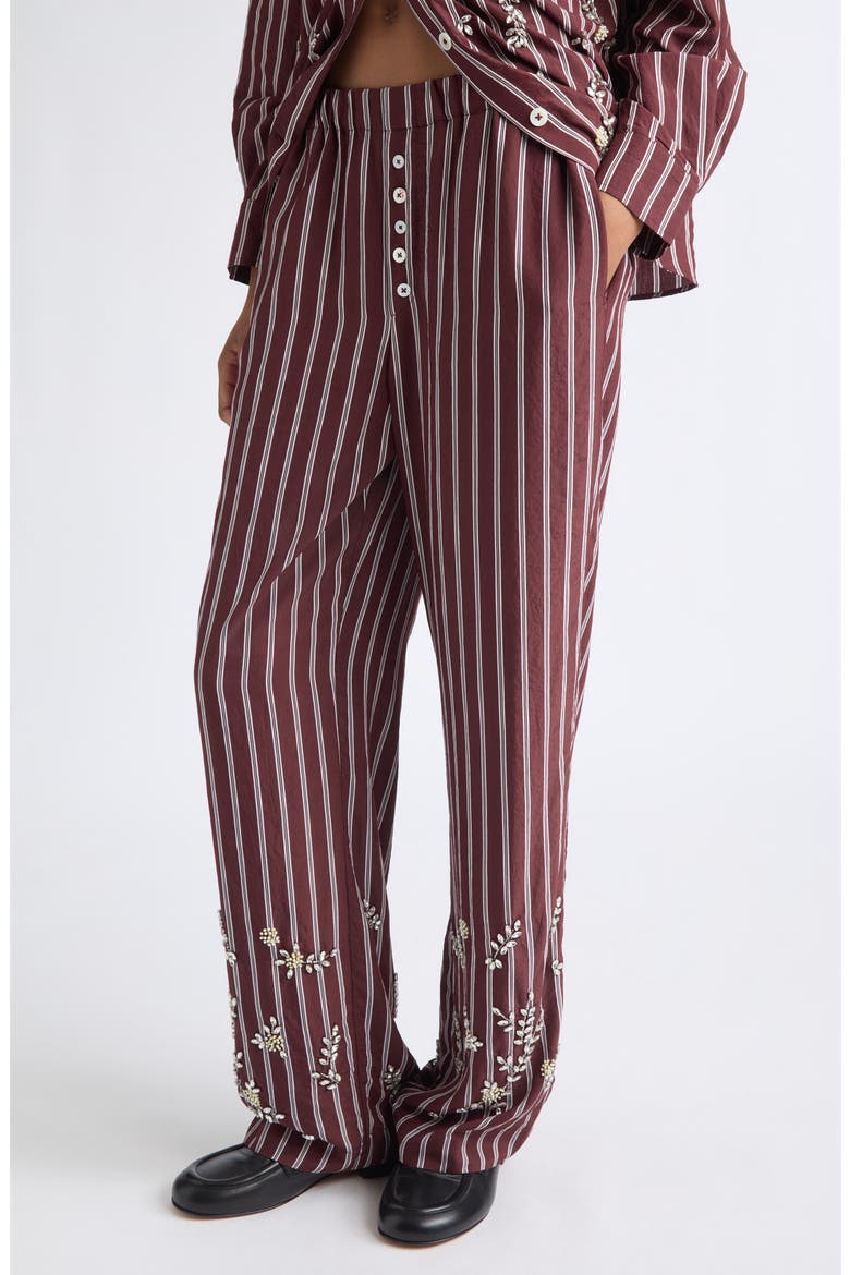 Beaded Boxer Straight Leg Pants, Alternate, color, UNIFORM STRIPES