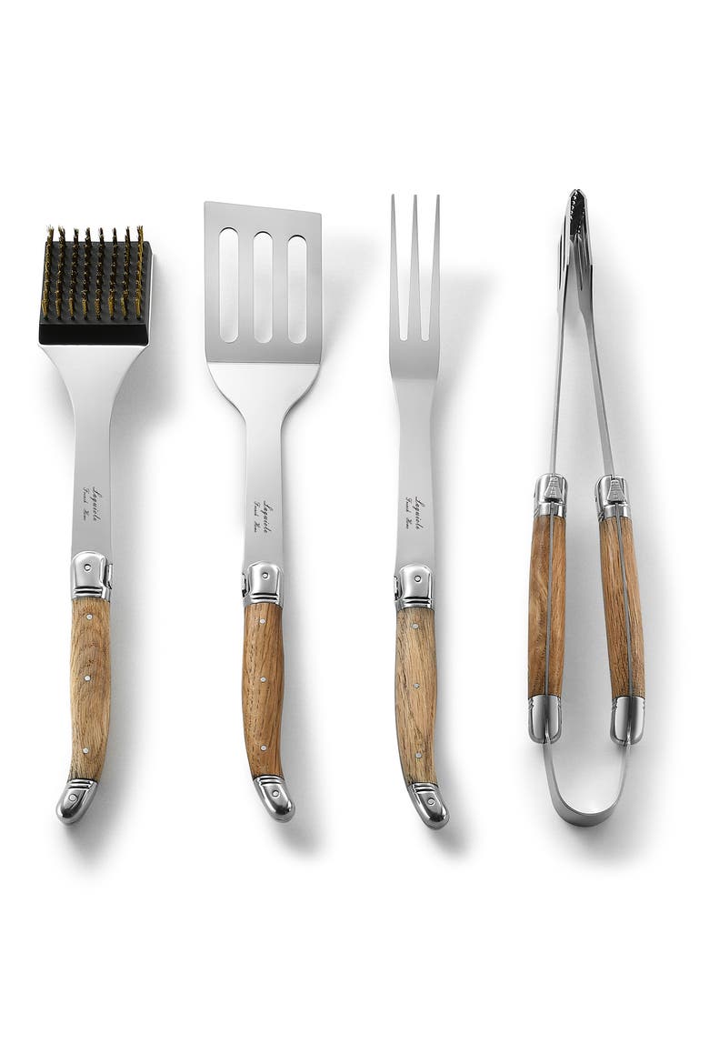 Laguiole 4-Piece Grilling Set, Main, color, OAK WOOD