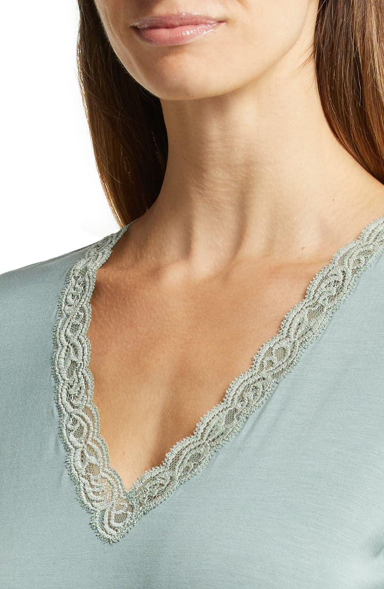 Natori Feathers Long Sleeve Nightgown, Alternate, color, 