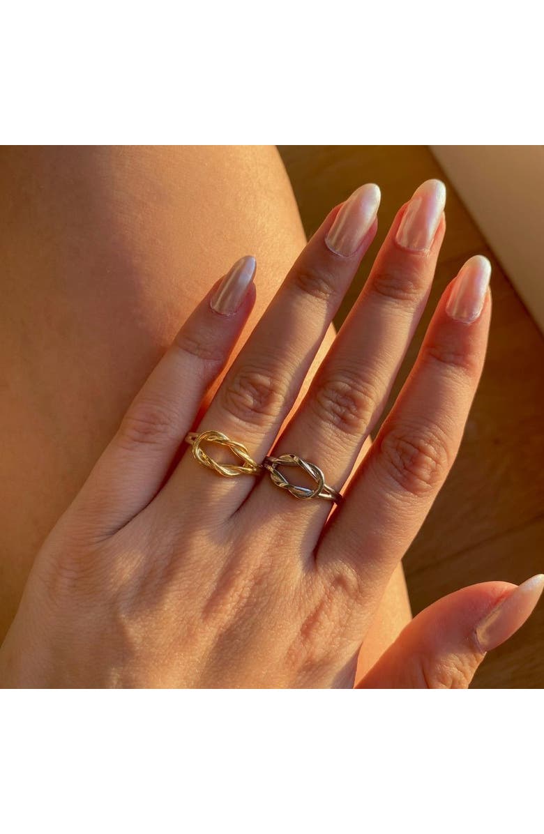 Spero London Knot Sterling Silver Adjustable Ring, Alternate, color, Gold