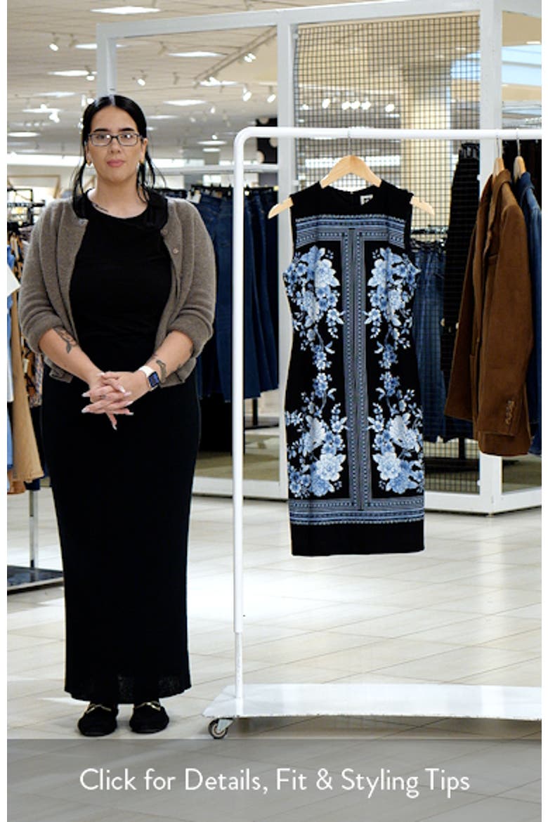 Print Sleeveless Sheath Dress video