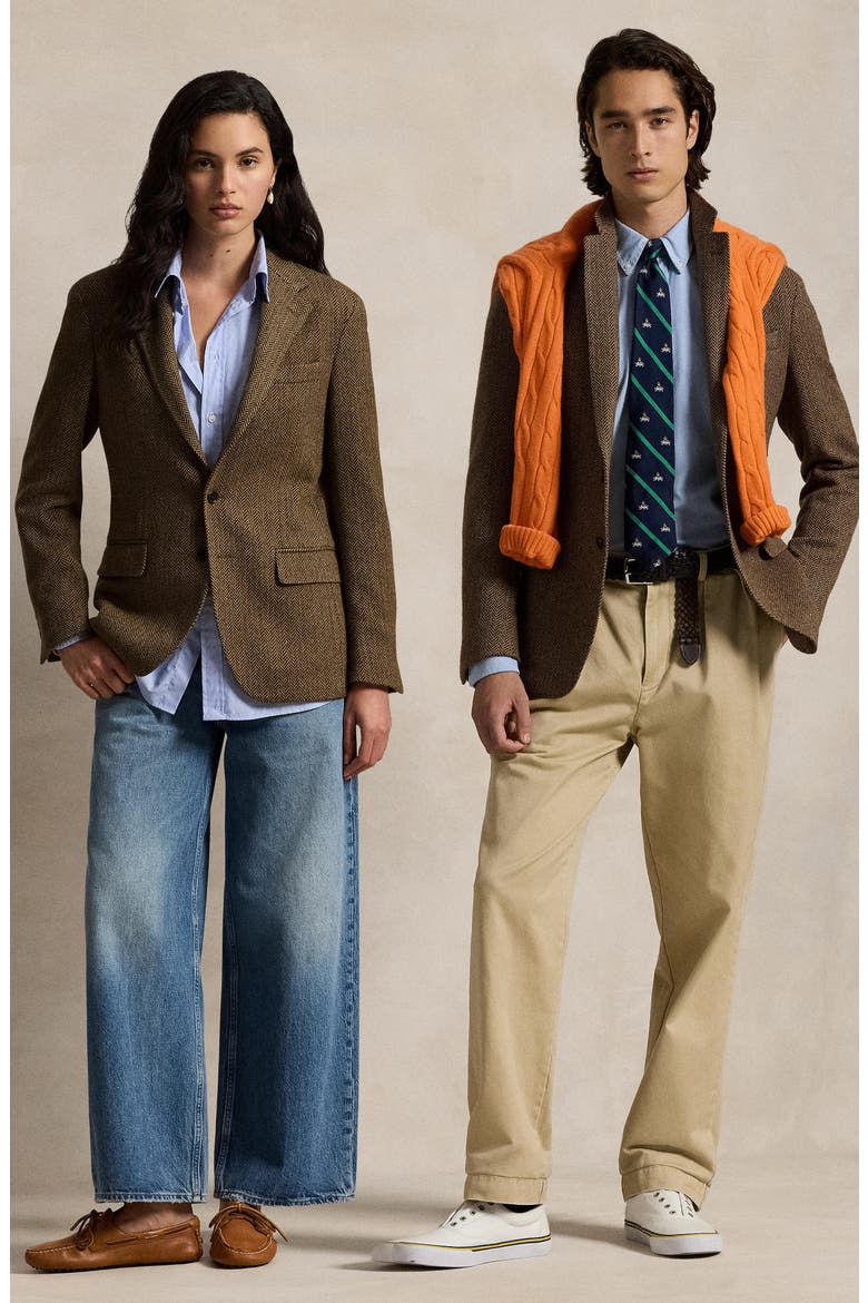 Herringbone Sport Coat, Alternate, color, BROWN