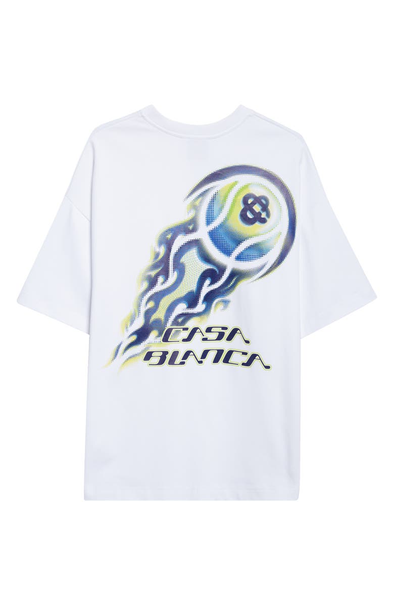 Casablanca Oversize Flaming Tennis Ball Stretch Coitton Graphic T-Shirt, Alternate, color, Flaming Tennis Ball