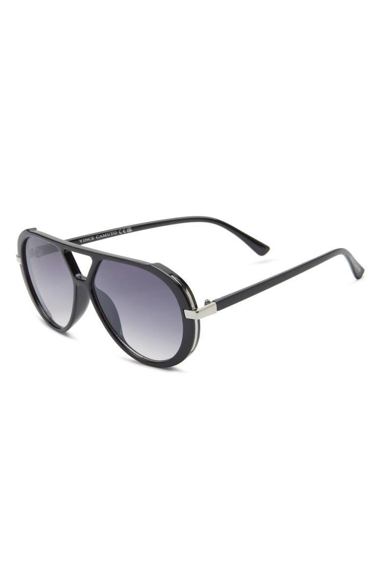 Vince Camuto Aviator Sunglasses, Alternate, color, Black