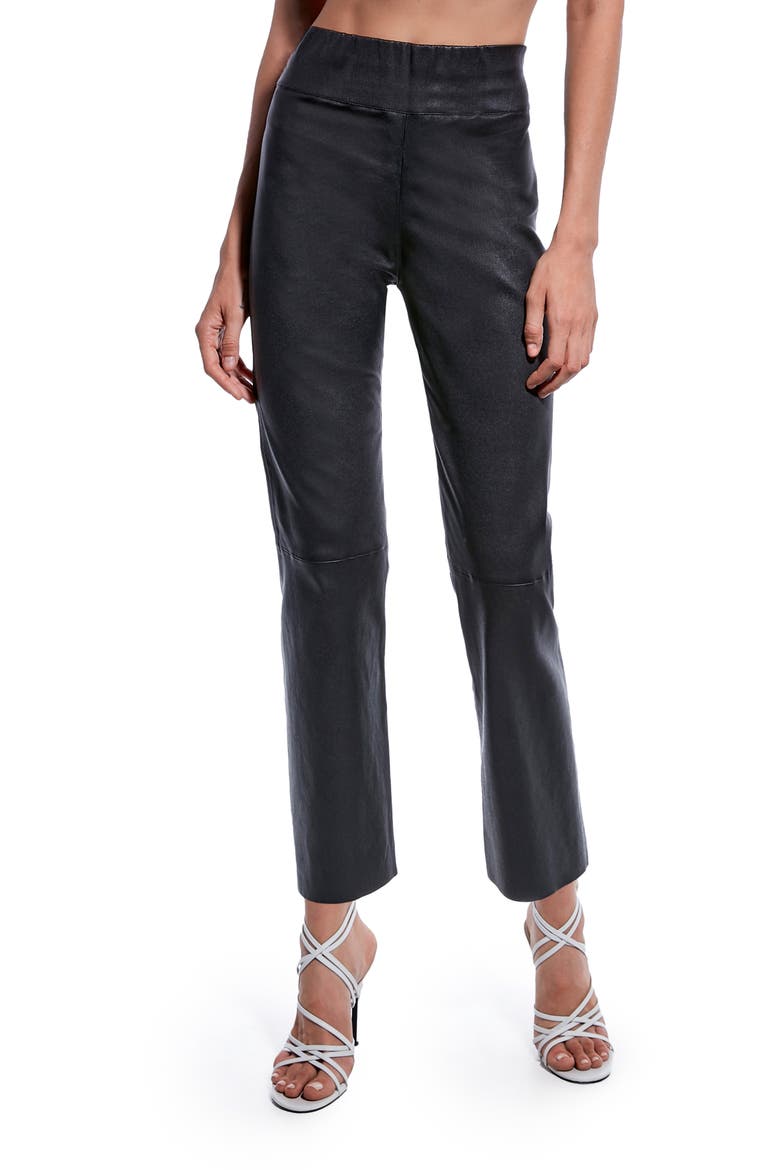 Reagan Stretch Leather Leggings, Main, color, BLACK