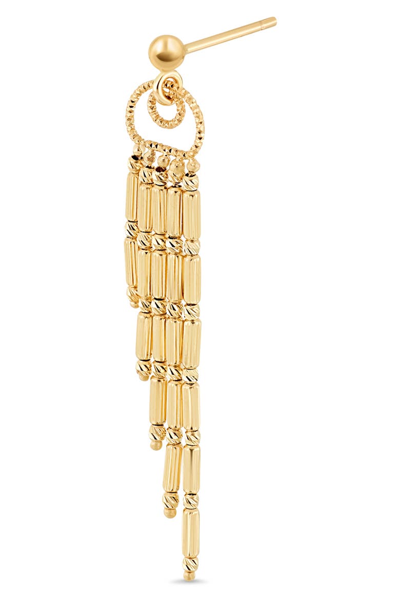 14K Gold Beaded Fringe Drop Earrings, Alternate, color, 14K YELLOW GOLD