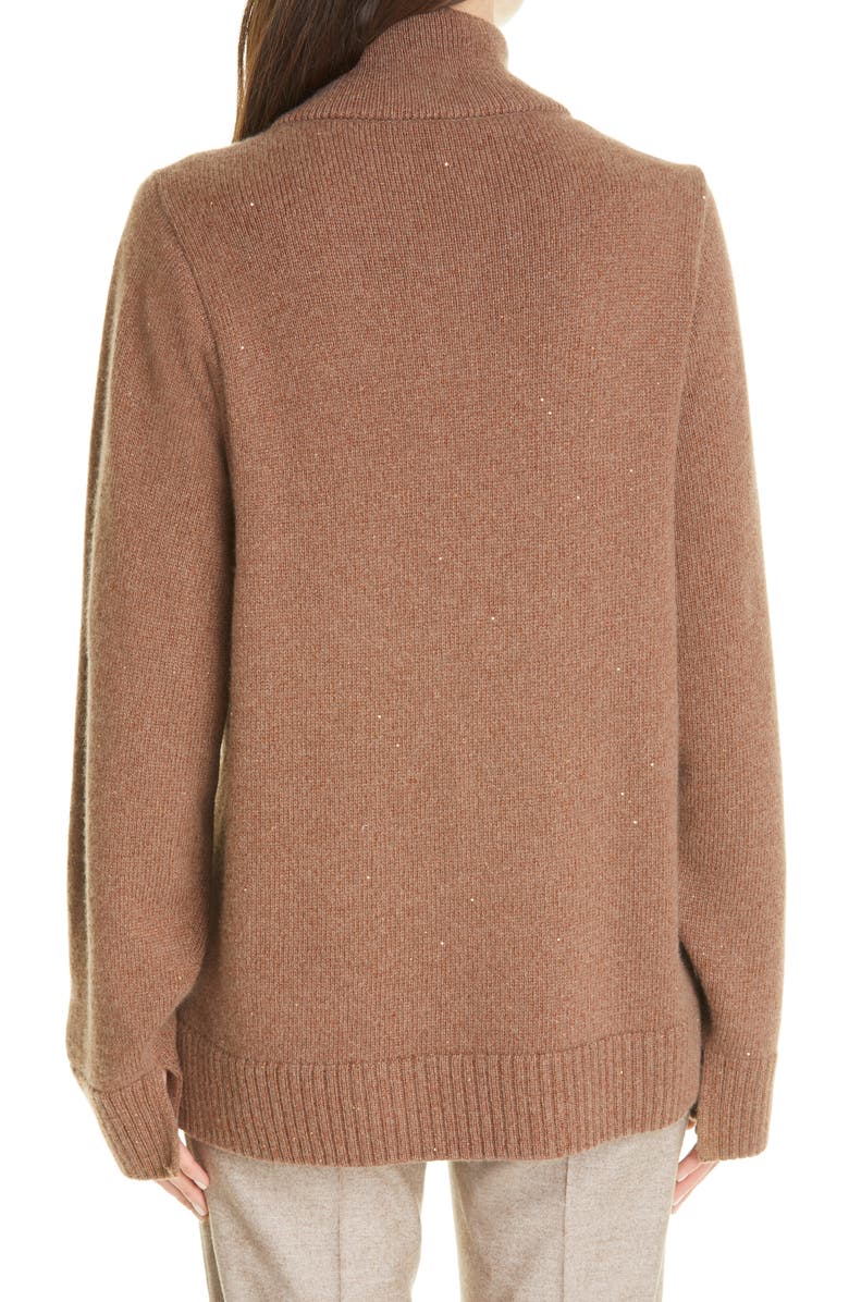 Lafayette 148 New York Sequin Zip Cashmere & Silk Cardigan, Alternate, color, 