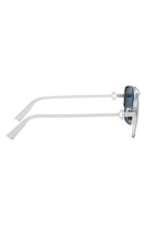Dior Cd Diamond S9u Sunglasses In Shiny Palladium/green