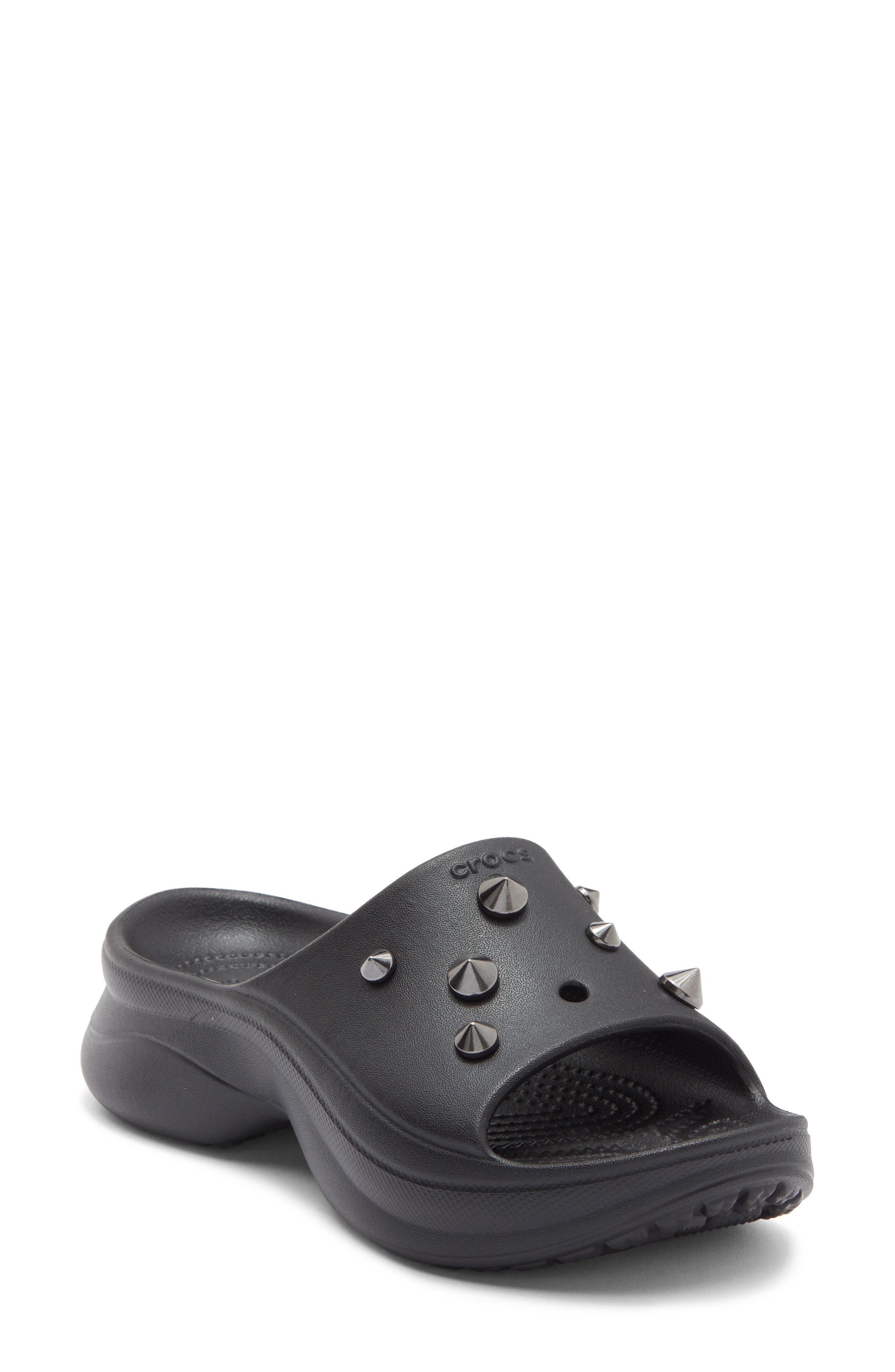 CROCS Bae Studded Slide Sandal, Main, color, Black