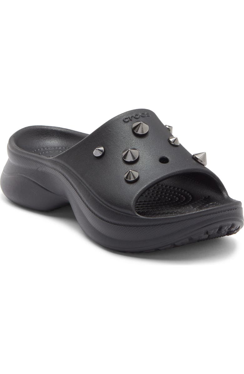 CROCS Bae Studded Slide Sandal, Main, color, Black