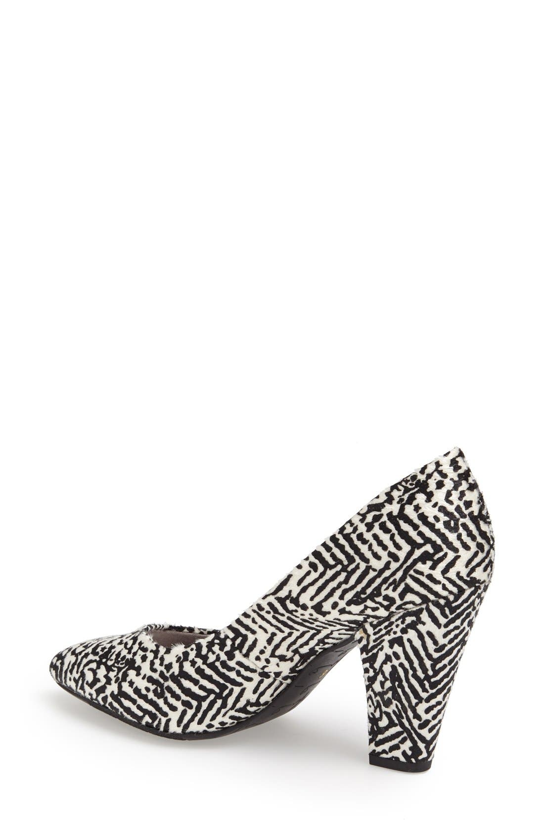 'Penthouse' Faux Calf Hair Pump, Alternate, color, WHITE/ BLACK PONY