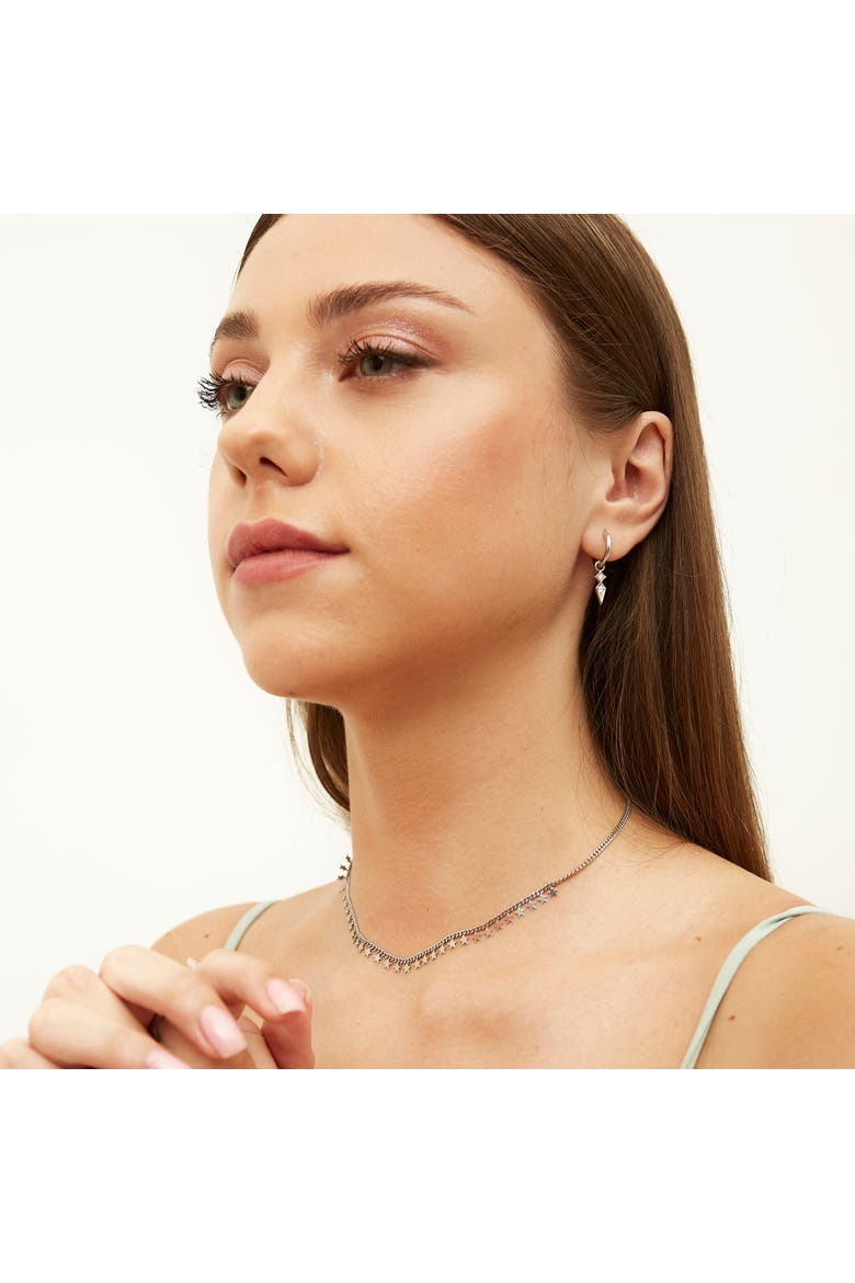 Multiple Star Sterling Silver Station Necklace, Alternate, color, Silver