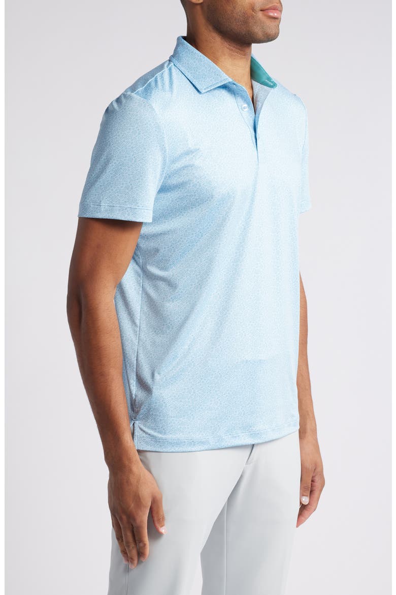 Kimbell Floral Performance Polo, Alternate, color, ATMOSPHERE