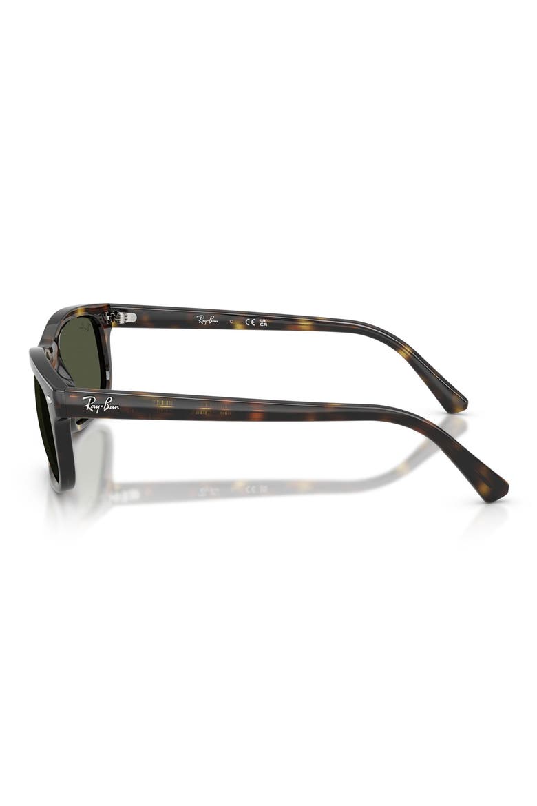 57mm Rectangular Sunglasses, Alternate, color, HAVANA / GREEN