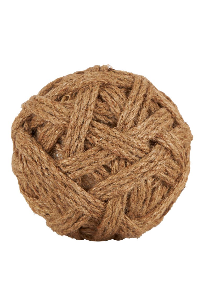 3-Piece Brown Jute Rope Decorative Orbs, Alternate, color, BROWN