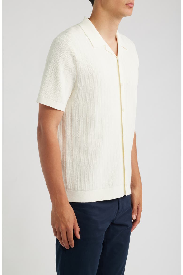 Knit Organic Cotton Button-Up Camp Shirt, Alternate, color, IVORY - C05