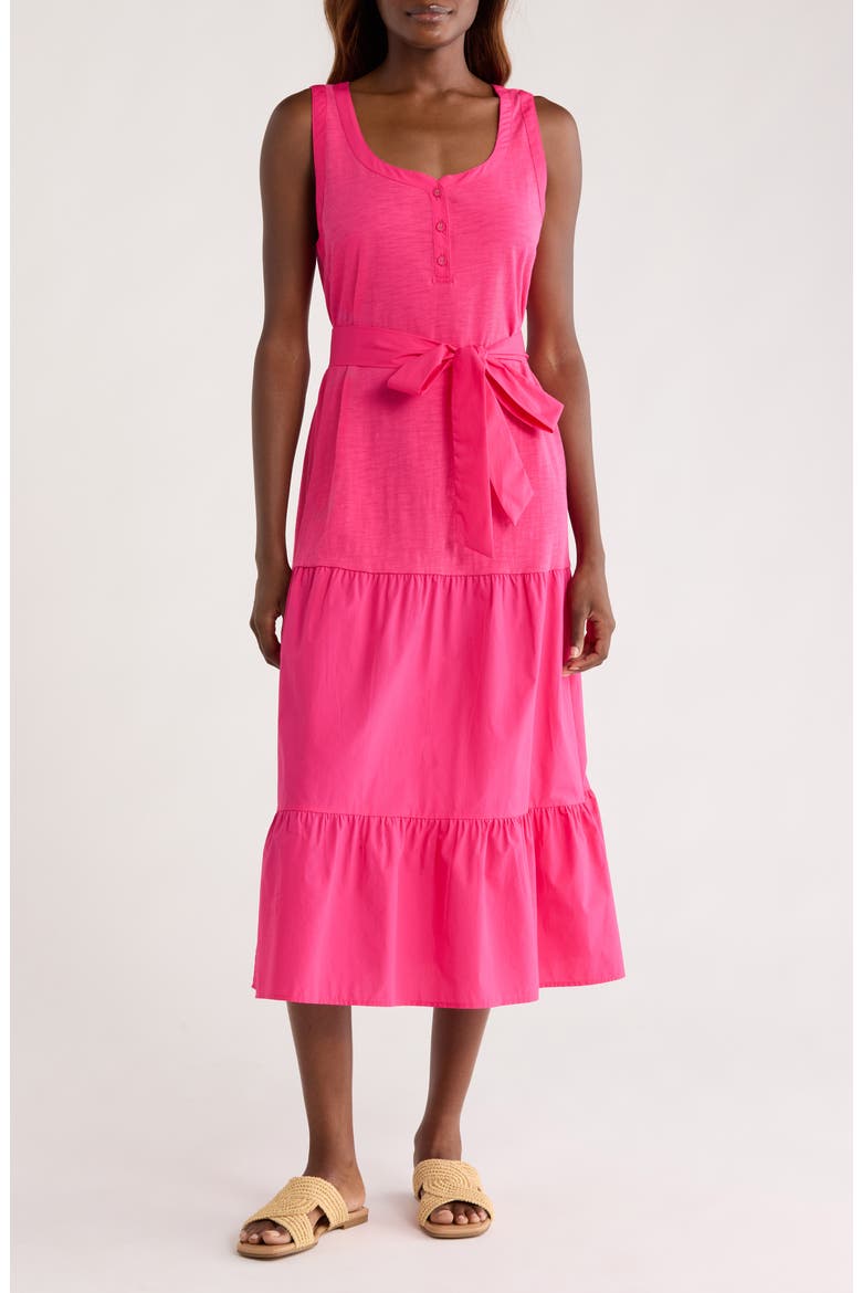 Sunshine Shores Midi Sundress, Main, color, BRIGHT BLUSH