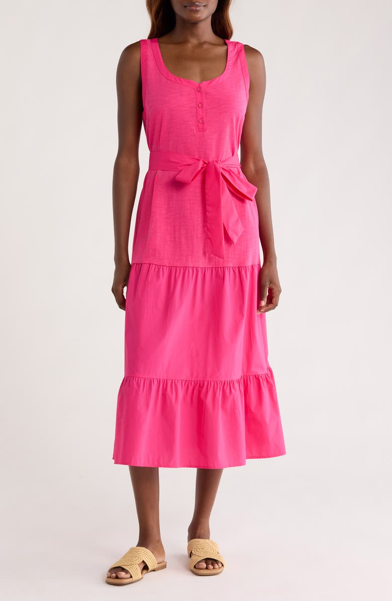 Tommy Bahama Sunshine Shores Midi Sundress, Main, color, Bright Blush