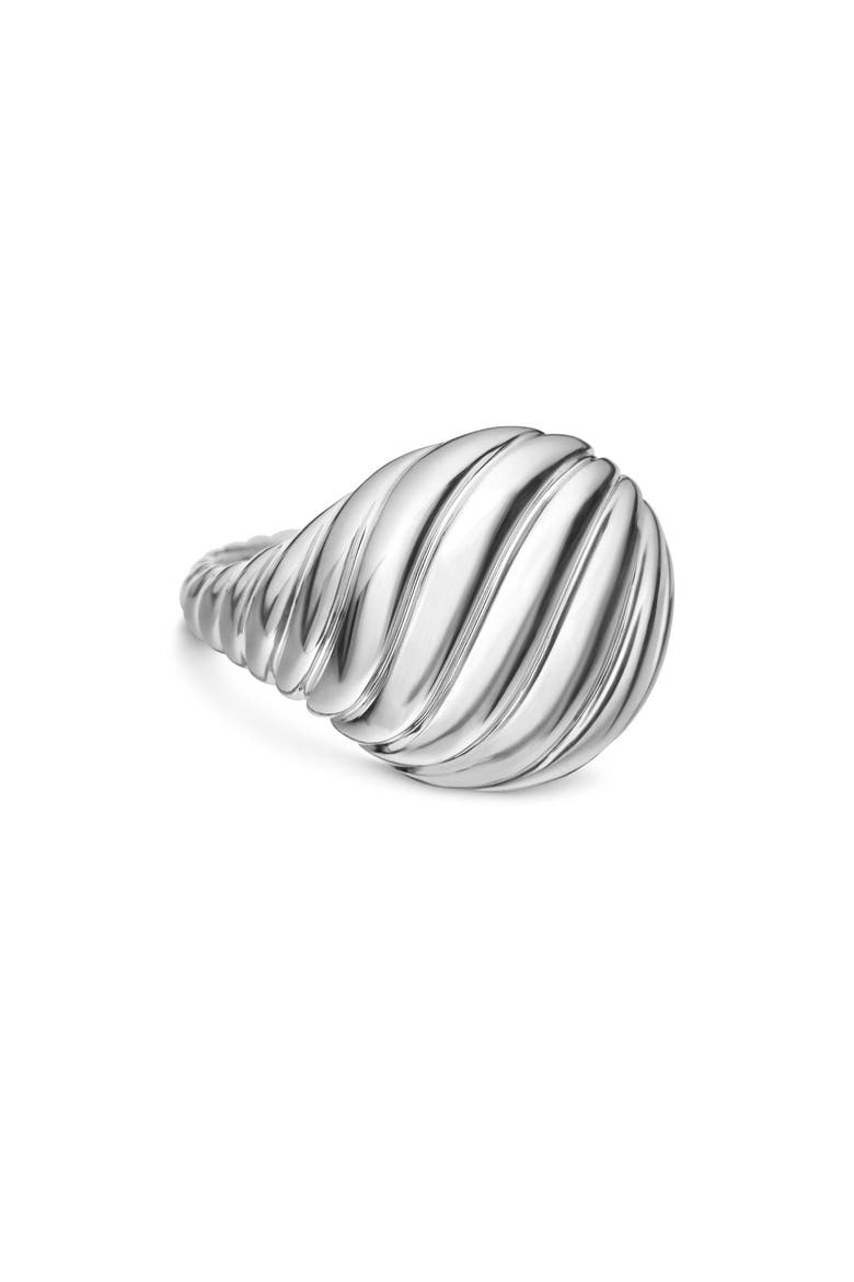 Sculpted Cable Pinky Ring in Sterling Silver, Main, color, STERLING SILVER