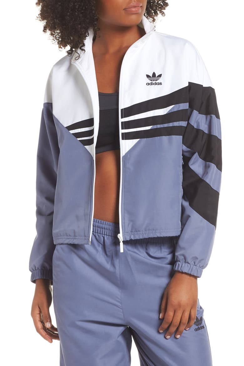 adidas Mesh Track Jacket, Main, color, RAW INDIGO/ WHITE/ BLACK