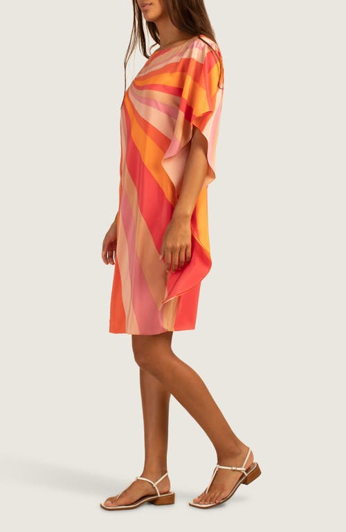 Shop Trina Turk Global Burst Print Silk Dress In Slushie Multi