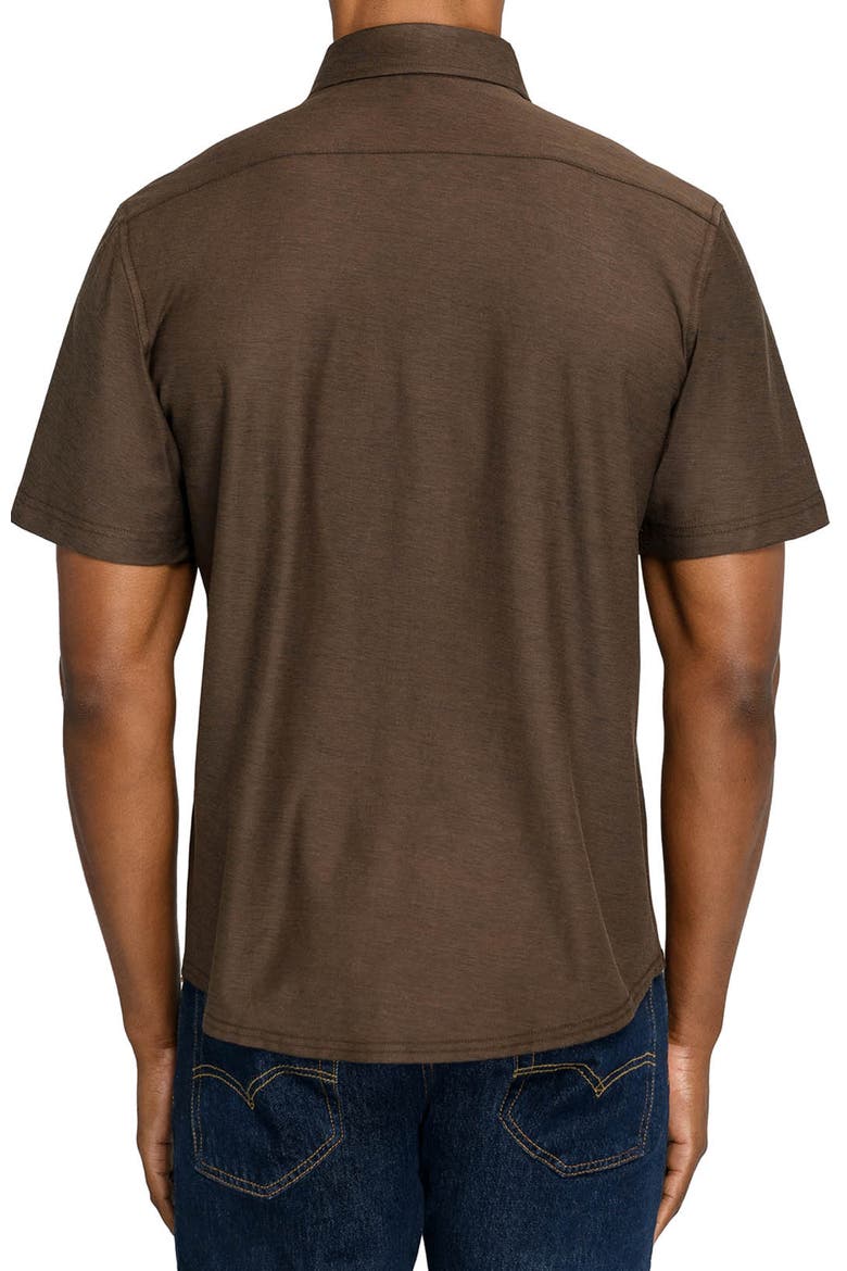 Solid Mapleton Luxe Cross Dyed Short Sleeve Shirt, Alternate, color, BROWN