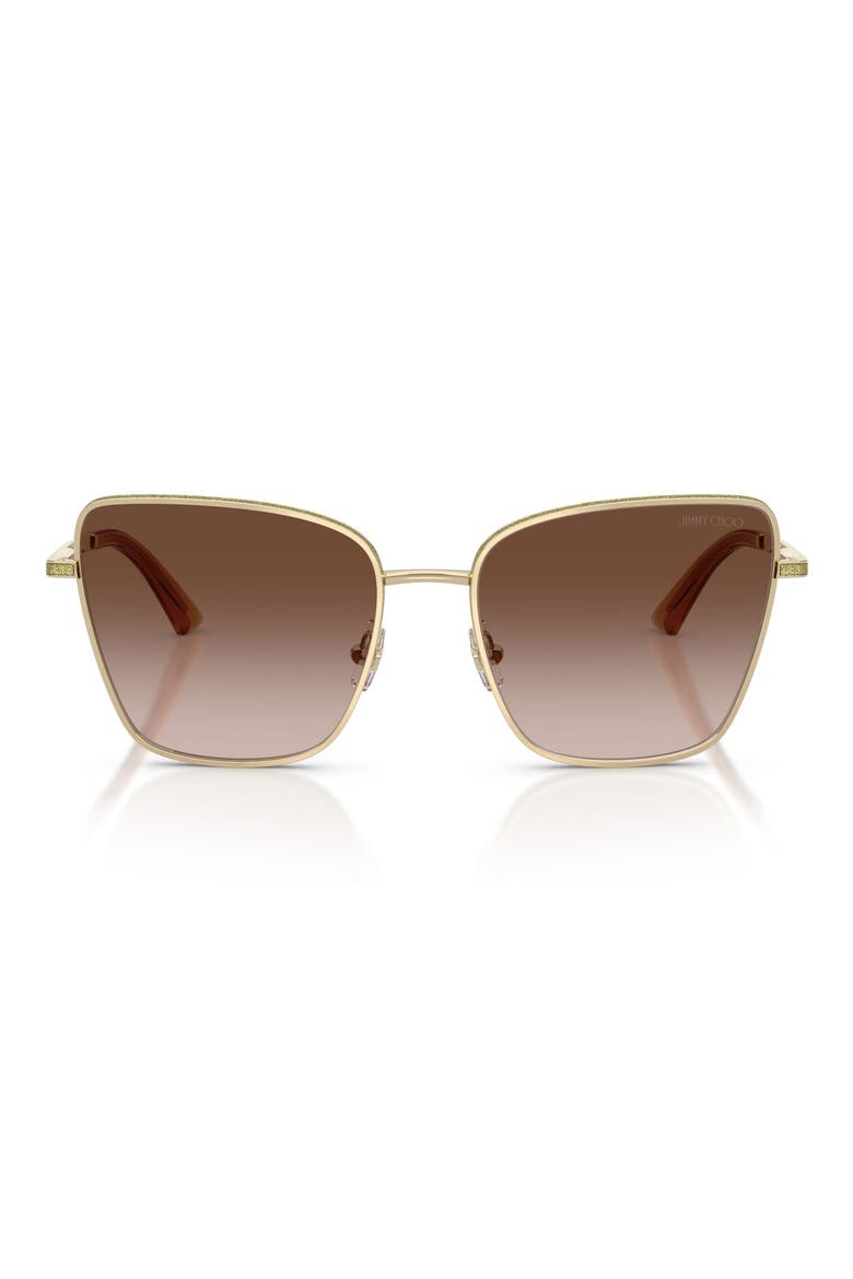 55mm Gradient Square Sunglasses, Main, color, PALE GOLD / GRADIENT BROWN