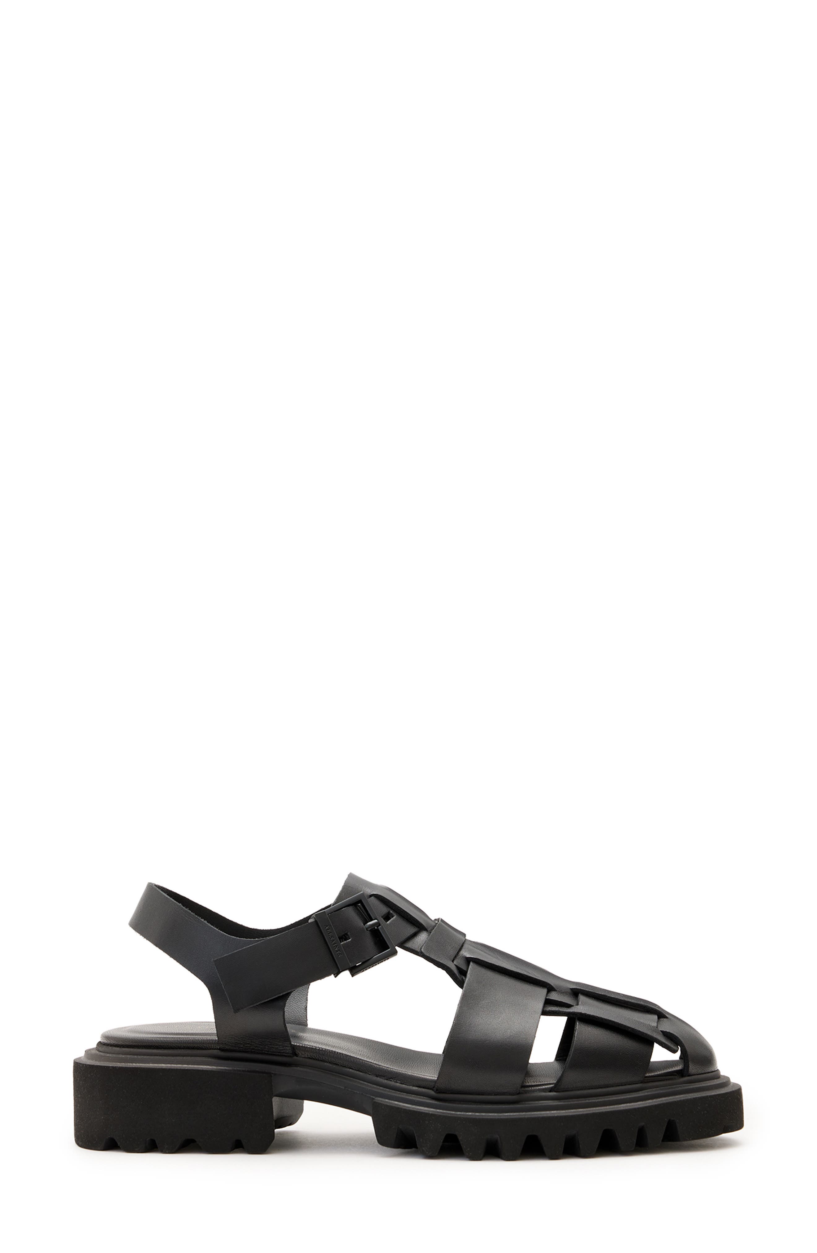 AllSaints Tess Lug Sole Fisherman Sandal, Alternate, color, 