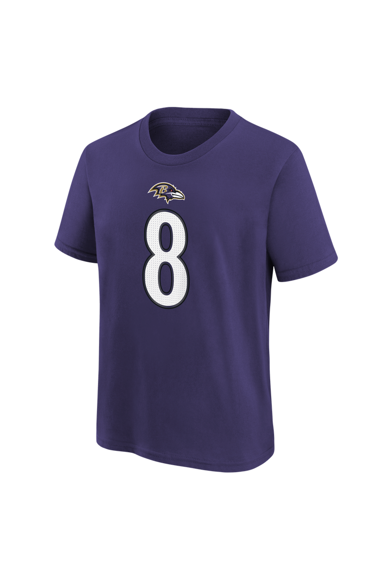 Youth Nike Lamar Jackson Purple Baltimore Ravens Player Name & Number T-Shirt, Alternate, color, Purple