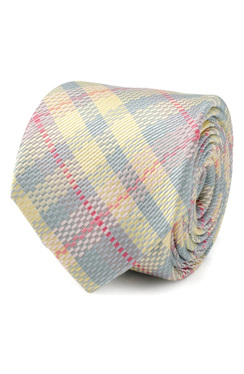 Cufflinks, Inc. Pastel Plaid Silk Tie, Alternate, color, Gray
