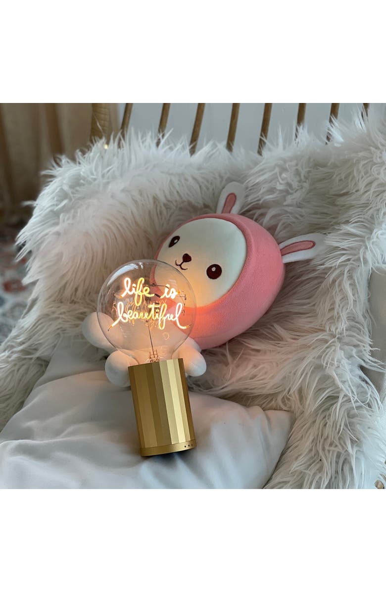 MITB Life Is Beautiful Portable Table Lamp, Alternate, color, Gold