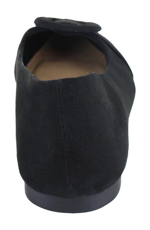 Esprit Patrika Pointed Toe Flat In Black Faux Suede