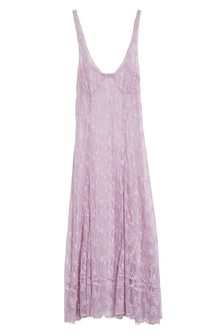 Pamela Sheer Lace Slipdress, Alternate, color, MAUVE