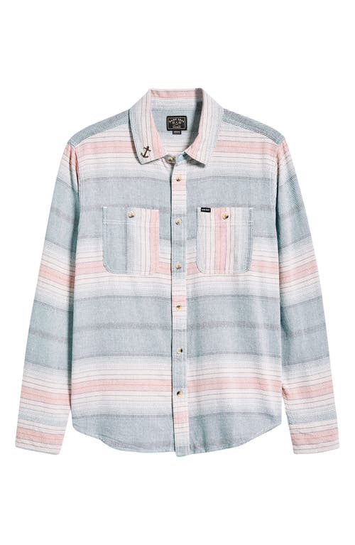 Dark Seas Summit Multi Stripe Flannel Button-up Shirt In Blue