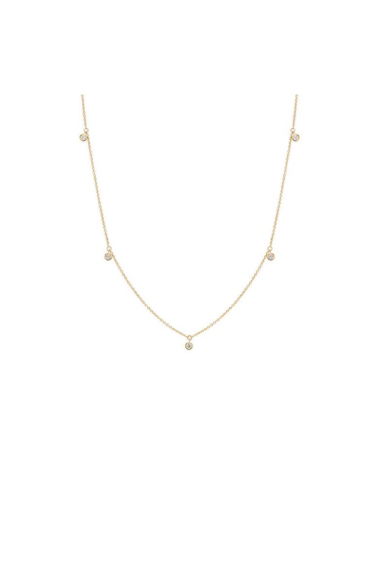 Diamond Multi Dangling Bezel Necklace 14K, Main, color, 14K Gold