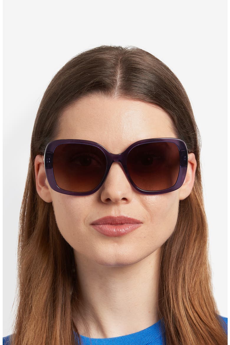 Wenona 57mm Square Sunglasses, Alternate, color, BLUE/ BROWN
