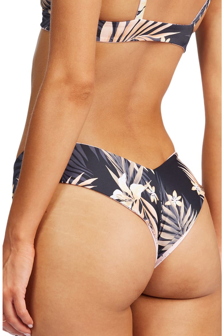 Safari Nights Reversible Fiji Bikini Bottoms, Alternate, color, BLACK PEBBLE