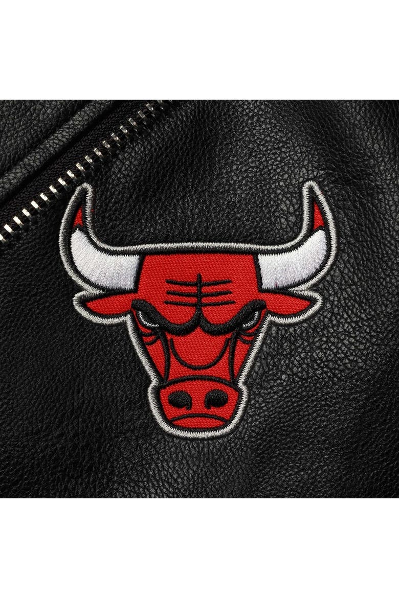 Women's The Wild Collective Black Chicago Bulls Moto Full-Zip Jacket, Alternate, color, Black