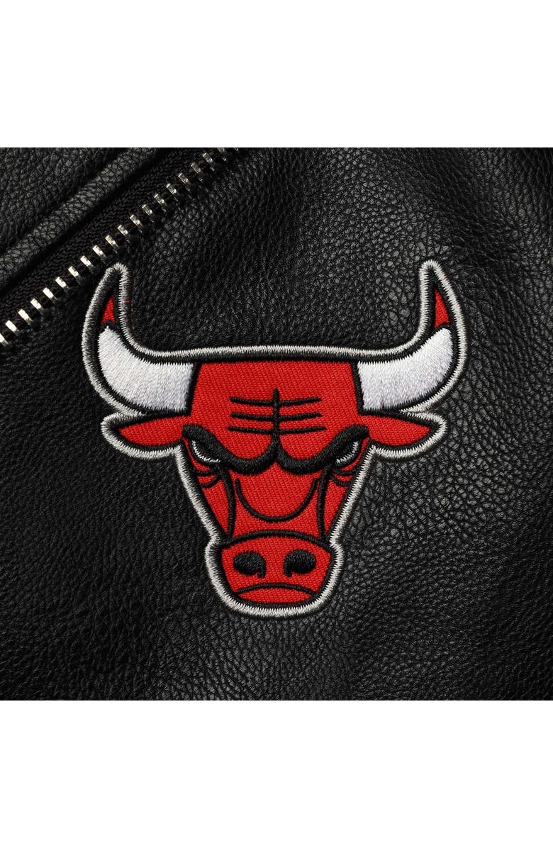 THE WILD COLLECTIVE Women's The Wild Collective Black Chicago Bulls Moto Full-Zip Jacket, Alternate, color, 