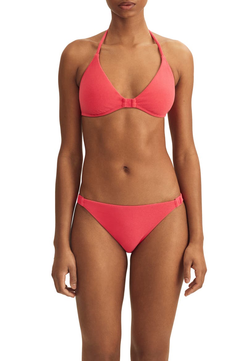 Devin Logo Hipster Bikini Bottoms, Alternate, color, RED