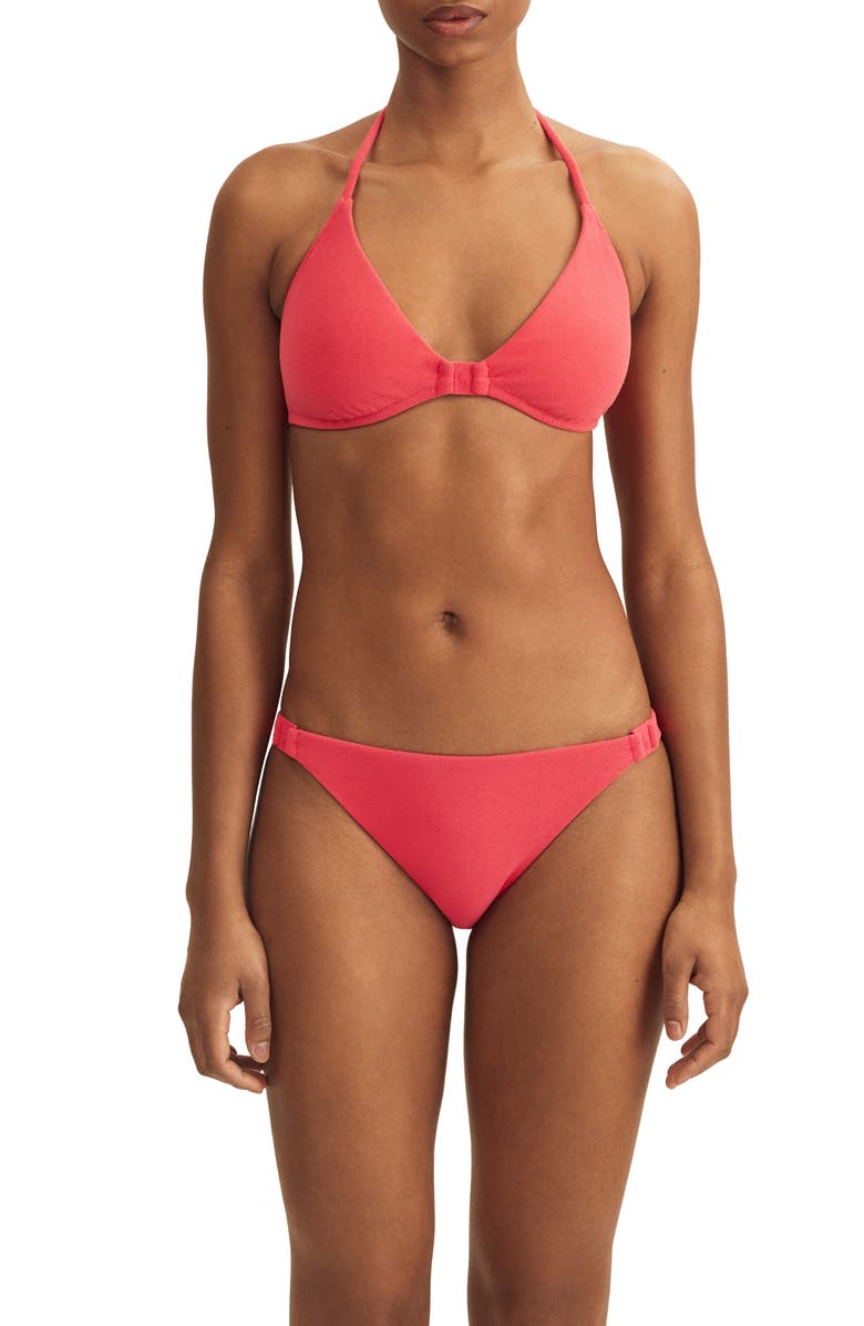 Polo Ralph Lauren Logo Triangle Bikini Top, Alternate, color, Coral